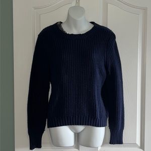 Cable Knit sweater with jewel collar